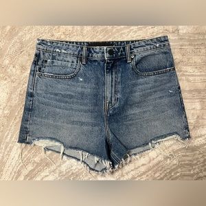 Alexander Wang Bite High Rise Shorts - Light Indigo Aged - Size 30
